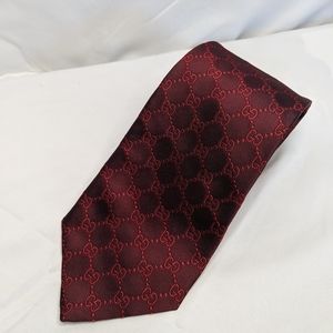 Gucci Embroidered 100% Italian Silk Neck Tie